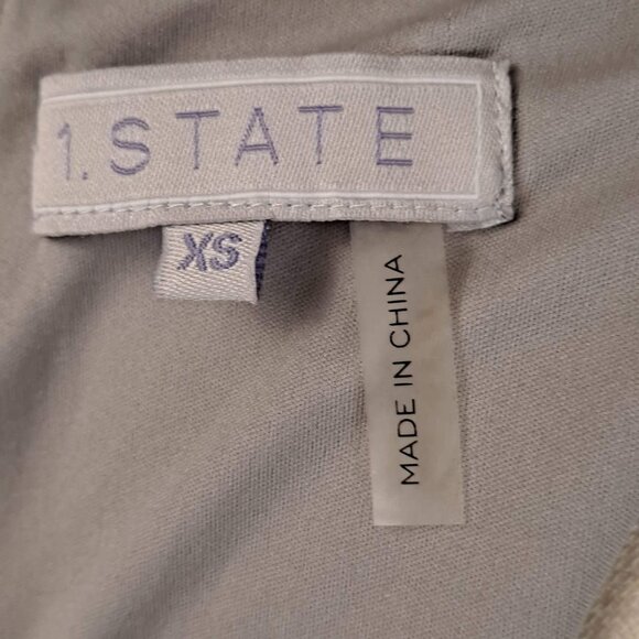 I State Size XS Gray Shift Dress Burnout Metallic Textured Stripes Long Sleeve - Picture 7 of 10